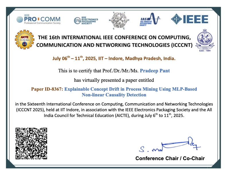 ICCCNT 2025 Certificate